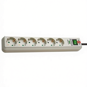 Regleta de Enchufes Brennenstuhl Eco-Line de 6 Tomas, 1.5m, Color Gris PC, para un Uso Mejorado en el Hogar y la Oficina - Product Image 2