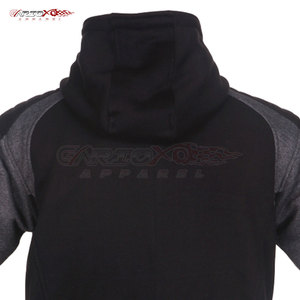 Heavy Duty Winter Fleece <b>Hoodie</b> <b>for</b> Men with <b>Biker</b> Look Windproof Front Panel Flame-Retardant Customizable - Product Image 6