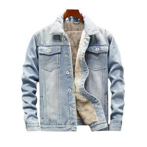 Chaqueta vaquera con forro polar para hombre estilo Hong Kong, corte holgado, grueso, cálido, informal, de tela vaquera, Top para hombre, ropa de invierno - Product Image 1