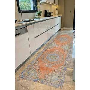 Floral Medallion <b>Rug</b>: Non-Slip Antique Decor Printed <b>Rug</b>,<b>Chenille</b> <b>Rug</b> - Product Image 4