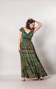 เดรสยาวแม็กซี่สำหรับผู้หญิง ฤดูร้อน ปี 2025 ขายส่ง ผ้าฝ้ายออร์แกนิคถักลายลูกไม้พิมพ์ลายชายหาด สไตล์โบฮีเมียนหรูหรา ติดกระดุม - Product Image 4