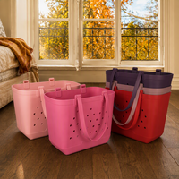 Sac de plage en EVA personnalisé avec logo, grand sac fourre-tout en EVA pour femme avec breloques, sac à main en caoutchouc silicone pour l'été et la piscine