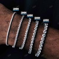Bracelet unisexe classique plaqué or avec breloque en moissanite taille ovale, en argent sterling 925, 5 mm, 6,5 pouces, clarté VVS, certifié GRA, pour le dropshipping