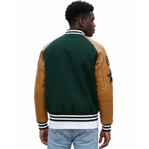 Custom embroidered <b>men</b> <b>varsity</b> <b>jacket</b> wool leather letterman style warm college outerwear streetwear <b>bomber</b> <b>jacket</b> - Product Image 3