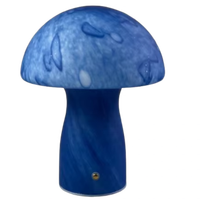 Lampe de table moderne en verre en forme de champignon, rechargeable sans fil, avec commande tactile, lumière LED