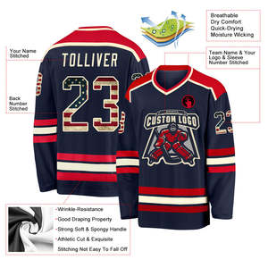 Premium Men's Ice Hockey Jersey <b>Athletic</b> Teamwear Player Name Number Breathable Mesh Polyester Private Label Custom Uniform - Product Image 4
