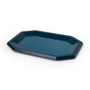 Bandejas Octagonales Azules Lacadas Más Vendidas, Bandeja de Servicio Contemporánea de Alto Brillo para Té y Aperitivos, para Decoración de Hoteles y Restaurantes - Product Image 1