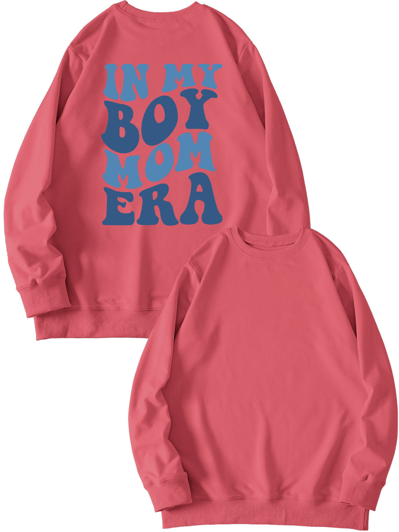 Red sweatshirt (black font) printed on the chest