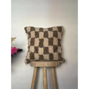 Funda de Almohada Marroquí Hecha a Mano, Funda de Cojín Tradicional Bereber, Cojín Decorativo Boho para Sofá, Almohada Decorativa de Algodón para el Hogar - Product Image 1