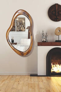 Espejo de Madera Artesanal, Estilo Art Deco, Forma Compacta, Ecológico, Elegante Arte de Pared - Product Image 4