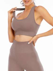 Conjunto Deportivo de 2 Piezas Transpirable, Ecológico y de Secado Rápido para Mujer, Leggings de Cintura Alta con Relleno y Sujetador Deportivo Elástico, Talla Grande para Gimnasio - Product Image 2