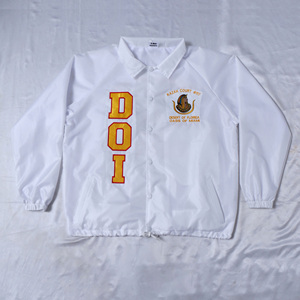 Chaqueta blanca personalizada con letras y logotipo bordados, cortavientos ligero, ropa deportiva elegante para hombres y mujeres - Product Image 3