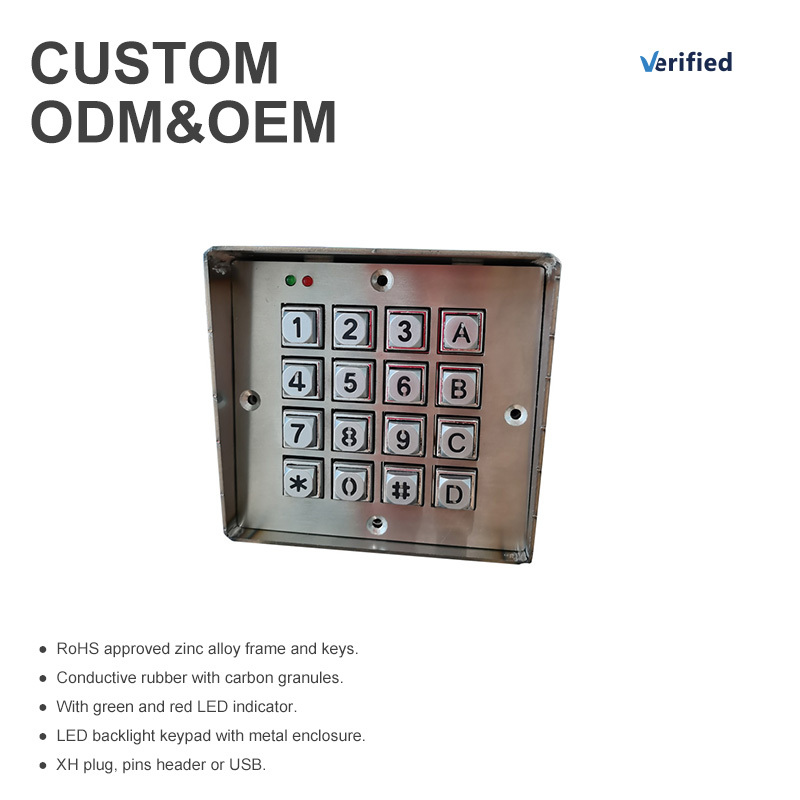 <strong>USB</strong> Keypad with Metal Enclosure with Green and <strong>Red</strong> LED Indicator