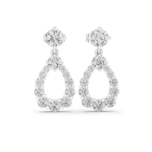 Boucles d'oreilles pendantes en diamant de laboratoire 3,266 CT, forme poire, diamants CVD VVS-VS EF, or 18 carats, 14 carats, 10 carats et argent 925, rose, jaune - Product Image 4