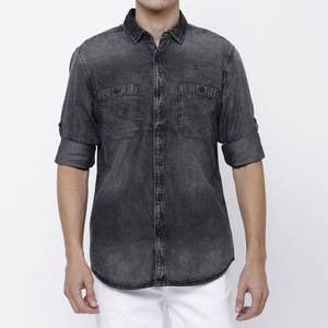 Modern Cut <b>Men's</b> Casual <b>Jeans</b> <b>Shirt</b>-100% Cotton Breathable Eco-Friendly Everyday Wear with Premium Finish and Contemporary Style - Product Image 1