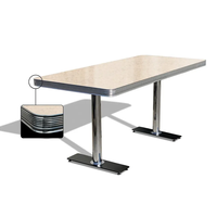 Ensemble de banquettes d'angle en cuir PU rouge et blanc avec tables de salle à manger en stratifié Formica pour mobilier de restaurant, café, bar, diner