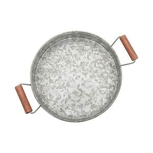 Bandeja galvanizada rústica para servir snacks postres café con asas de estilo antiguo ideal para bodas y catering - Product Image 5