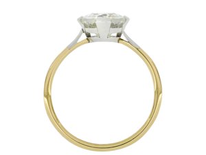 แหวนเพชรโซลิแทร์14K สีเหลืองทองแหวนเพชรโซลิแทร์กลมดีไซน์วินเทจแหวนหมั้นของชาวเอ็ดเวิร์ด - Product Image 2