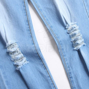 Jean droit décontracté pour homme, sur mesure, délavage moyen, motif uni, écologique, pour l'été, le printemps et l'automne, couleur et logo personnalisables - Product Image 5