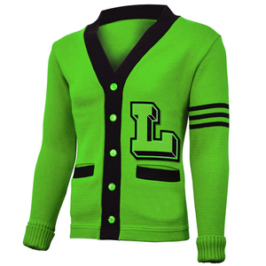 Venta al por mayor de invierno acrílico cárdigan suéter de color personalizado y chenilla bordado suéter de punto Sorority University College suéter - Product Image 3