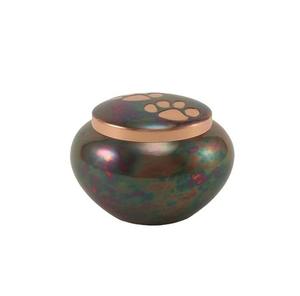 Urna de latón para mascotas con pata grabada con acabado de peltre, suministros funerarios, urna de cenizas de Metal moderna a bajo precio - Product Image 2