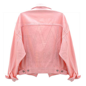 Chaqueta de prendas de vestir de algodón transpirable para mujer, color personalizado, lavado con ácido vaquero con procesamiento de punto de bolsillo - Product Image 2