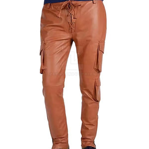 Pantalones de Cuero Casuales Ligeros para Hombre con Diseño Moderno y Logotipo Personalizado, Servicio OEM, Cómodos, Transpirables y de Alta Calidad - Product Image 1