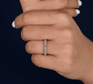 Anillo de Eternidad Clásico con Diamante Cultivado en Laboratorio, Anillo de Oro de 14K, 1.43CT, Corte Brillante Redondo, Anillo de Boda - Product Image 5
