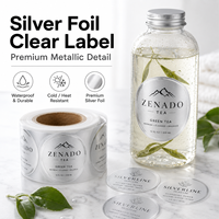 Autocollants personnalisés en vinyle transparent à gratter, imperméables, avec logo en feuille d'or, en rouleau, pour emballages de rouges à lèvres, bougies, pots, bouteilles et cosmétiques