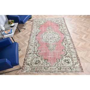 พรมวินเทจสไตล์ตุรกี ขนาด 5.1x9 ฟุต พรมลายดอกไม้สีแดงขนาดใหญ่ - Product Image 4
