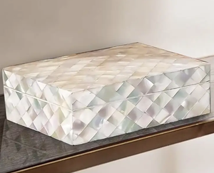 Caja de Incrustaciones de Hueso y Madera, Diseño de Araña Azul Marino, Caja de Joyería con Incrustaciones de Hueso y Caja Cuadrada con Incrustaciones de Hueso - Product Image 3