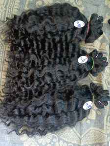 Cheveux humains indiens vierges Remy Sushma, bouclés et lâches, à trame simple, double trame machine, en vrac, toutes couleurs disponibles, 95g-100g - Product Image 5