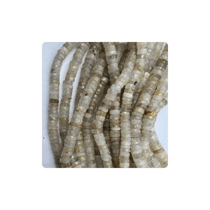 Heishi facetado de Cuarzo rutilado dorado Natural de 7-10mm al por mayor, cuentas largas de 14 pulgadas con forma de nivel, piedras preciosas en bruto para la fabricación de joyas - Product Image 5