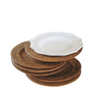 Assiettes de chargeur en rotin ensemble d'assiettes décoratives modernes pour la décoration de table centres de table de mariage et décoration à un prix raisonnable - Product Image 2