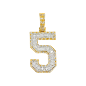 Trendy Antique VVS Moissanite Diamond Iced Out Pendant 5 Number Letter Hip Hop Style Joyería fina para hombres a precio mayorista - Product Image 1