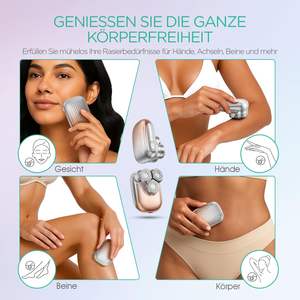 เครื่องโกนขนไฟฟ้าแบบพกพาสำหรับผู้หญิง ชาร์จผ่านพอร์ต Type-C กันน้ำระดับ IPX7 ใบมีดสามใบ สำหรับโกนขนบนใบหน้า บริเวณจุดซ่อนเร้น แขน และขา - Product Image 5