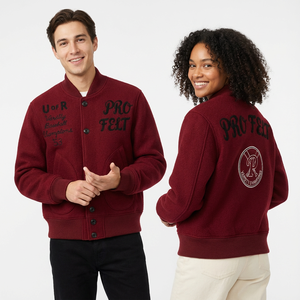 Collage Baseball Jacket For Men Wool Blend Letterman Varsity Jacket Embroidered Text Style College Winter OEM Streetwear - Product Image 4