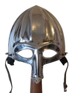 Casque en acier médiéval Nikolskoe 18GA, casque Viking Nasal médiéval tard, cadeaux faits à la main - Product Image 1