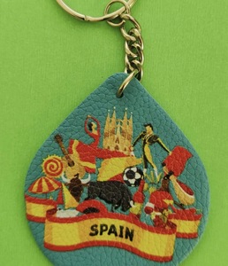 Llavero de Cuero Sintético Estampado DAFNI BIG PAZAR con Diseños de Ojo Turco, Búho y Pez, Modelo Número 51 - Product Image 4