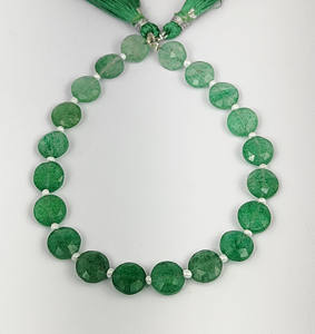 Green Strawberry Quartz Faceted Round Shape <b>Coin</b> Gemstone Bead Strand Loose Stone Beaded Strands Bracelet Making Gemstone Strand - Product Image 5