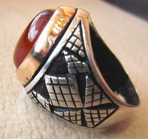 Bague pour homme en argent sterling 925, nouvelle arrivée, pierre précieuse en onyx rouge naturel, pierre de naissance de décembre, cadeau d'anniversaire, bijoux - Product Image 5