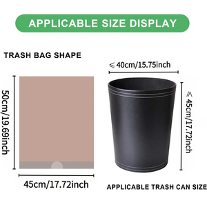 Sacchetti della spazzatura biodegradabili da 4 galloni con coulisse 80 conteggi senza strappi e durevoli da 19.7x17.7 pollici - Product Image 2
