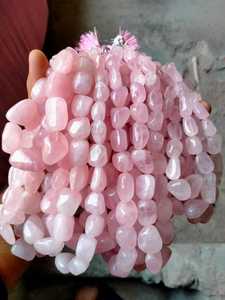 Rose Qurat 2020 populaire rose pierre naturelle pierres précieuses colliers et boucles d'oreilles perlés fabrication de bijoux brun FedEx article - Product Image 2