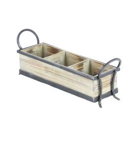 Soporte para cubiertos de madera de color blanco a mano de metal de calidad superior diseño maravilloso soporte de almacenamiento de cubiertos de madera de 3 secciones - Product Image 4