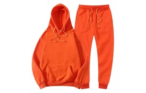 Survêtements tendance en polyester et coton pour hommes, vêtements de jogging avec logo personnalisé et survêtements à taille élastique et à motif solide, design vierge - Product Image 6