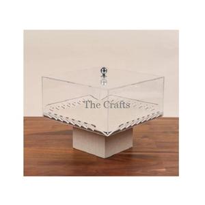 กล่องไม้ใส่ช็อคโกแลตพร้อมฝาปิดอะคริลิคเซิร์ฟเวอร์ขนมหวาน - Product Image 1