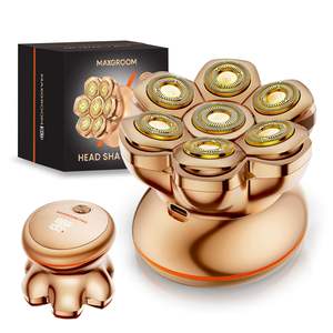 Rasoir rotatif pour hommes, rasoirs électriques dorés avec étanchéité IPX7, design ergonomique, recharge USB, pour le rasage du corps des hommes chauves - Product Image 1