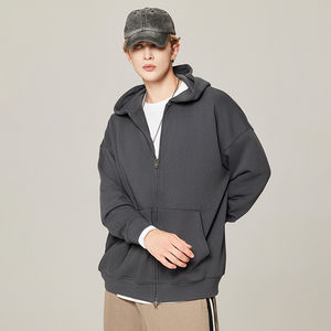 Sudaderas con Capucha Personalizadas Unisex 100% Algodón con Cierre, Estilo Holgado de Felpa Francesa, Moda Urbana, Servicio OEM - Product Image 3