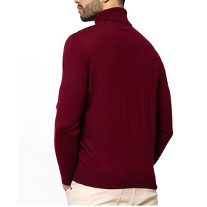 Pull-over à manches longues à col haut personnalisé pour hommes tricots en coton grande taille à la mode pour l'hiver décoration de logo solide - Product Image 6