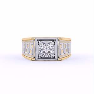El anillo Royal Matrix para hombre viene con diamante cultivado en laboratorio IGI certificado 14K sólido Amarillo Blanco y oro rosa joyería fina para niñas - Product Image 2